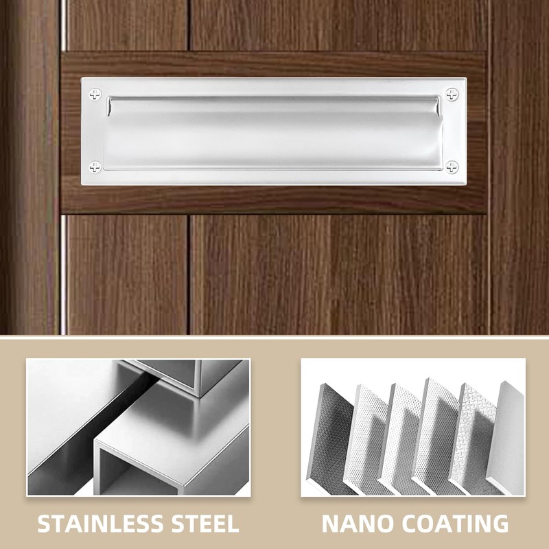 Mail Slot Matte Black,13Inch Stainless Steel Mail Slot Cover for