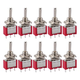 Baomain Toggle Switch MTS-123 SPDT Momentary (ON)-Off-(ON) 3 Files 3 Feet 5A 125VAC 2A 250VAC (Pack of 10)