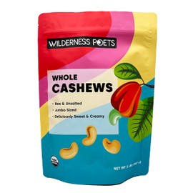 Wilderness Poets Cashews - Organic Raw Cashew Nuts, 2 Pound (32 Ounce)