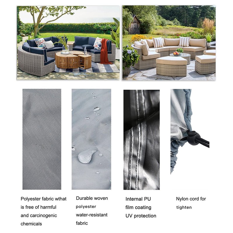 Curved Sofa Cover UCARE Outdoor Patio Furniture Cover Couch Sectional