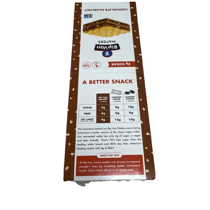 Rip Van Chocolate Hazelnut Wafer Cookies 16 Count EXP: 09/24/25