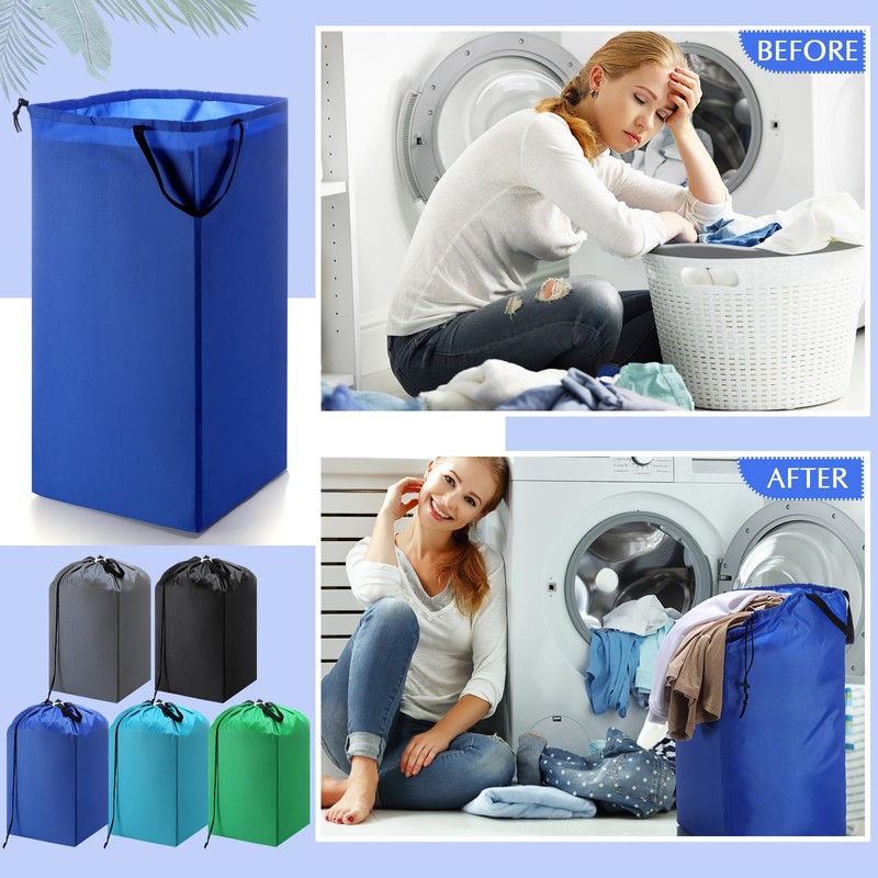SilTriangle 5 Pcs Travel Laundry Bag with Handles and Drawstring