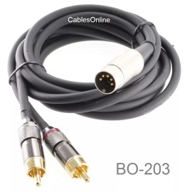 CablesOnline 3ft. Din-5 Male to 2-RCA Male Premium Grade Audio Cable for B&O Systems, BO-203