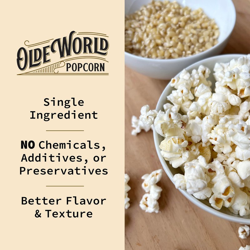Organic White Popcorn Kernels 6 lb Bag | Non-GMO &