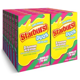 Starburst Duos Singles To Go Powdered Drink Mix, Strawberry Watermelon, 12 Boxes with 6 Packets Each - 72 Total Servings, Sugar-Free Drink Powder, Just Add Water, 6 Count (Pack of 12)