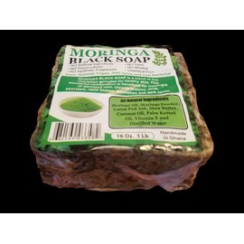 GREENandORGANIC MORINGA Black Soap Herbal Vegan Anti Acne/Fungus/Bl
