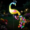 Solarlampen für Außen Garten, Metall Pfau Gartendeko mit Solar Pfahl