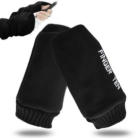 Golf Gloves, Thermal Gloves, Fleece, Soft, Fleece Lined, Thermal, Hand Warmer, For Both Hands, Men's, Women's, Outdoors, Warm, Winter Golf, Cold Protection (Black, L)