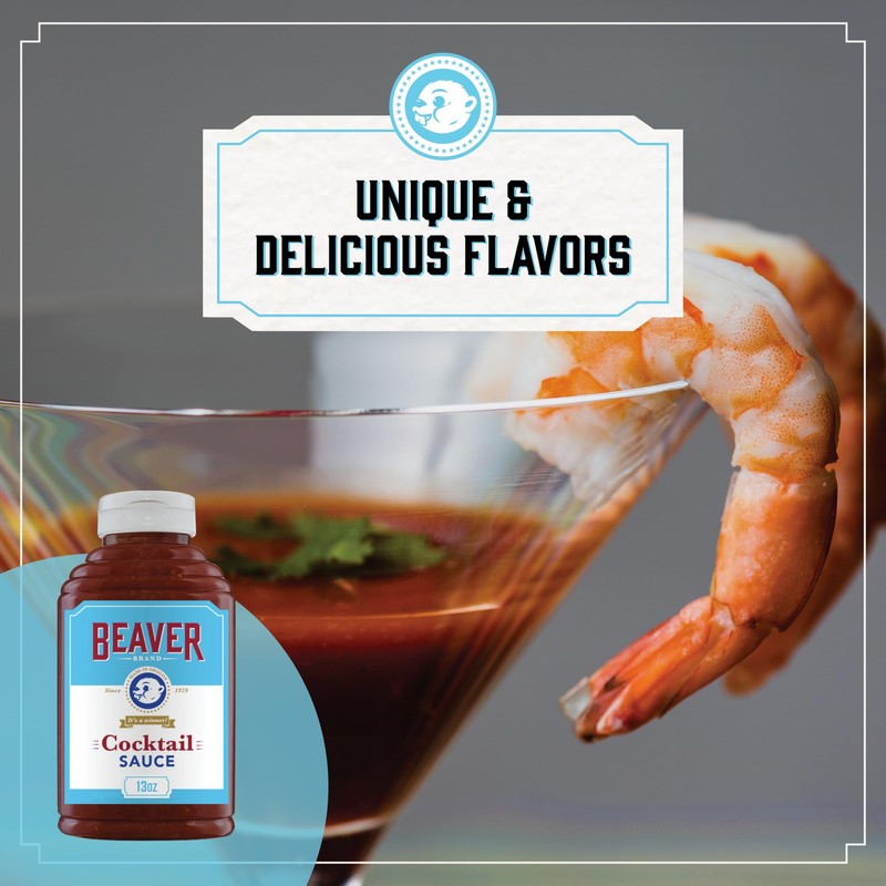 Beaver Cocktail Sauce with Fresh Grated Horseradish, 13 oz squeeze