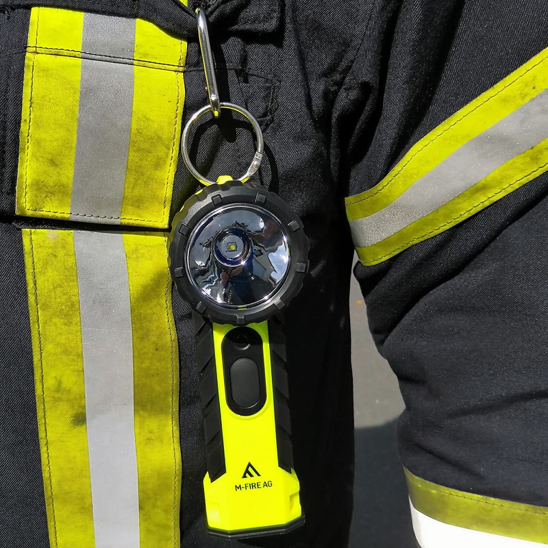 LED-MARTIN M-FIRE Fire Brigade Hand Lamp – Yellow – Angled
