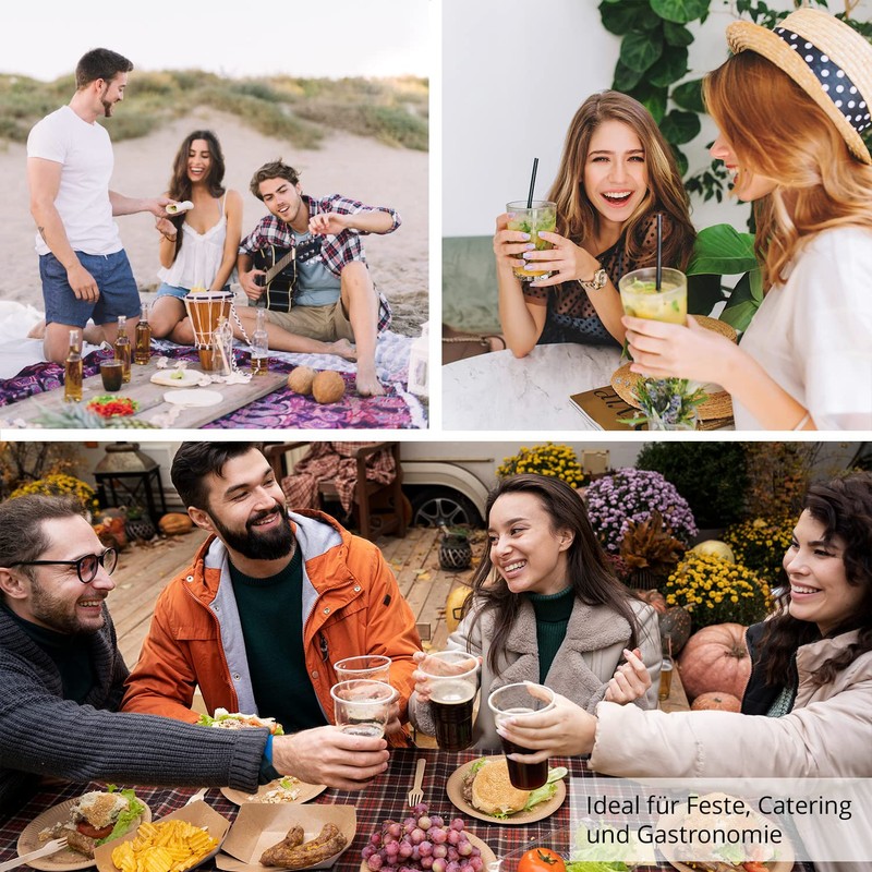 Silverkitchen 30 Drinking Cups, 500 ml - Shatter-Proof Reusable Cups,