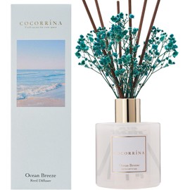 COCORRÍNA Difusor de varillas – Difusor perfumado Ocean Breeze con 8 varillas para decoración de estantes de baño