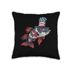 Kuhli Loach With USA Hat Throw Pillow