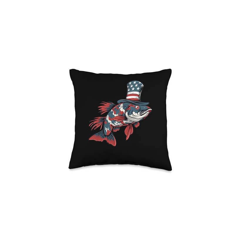 Kuhli Loach With USA Hat Throw Pillow