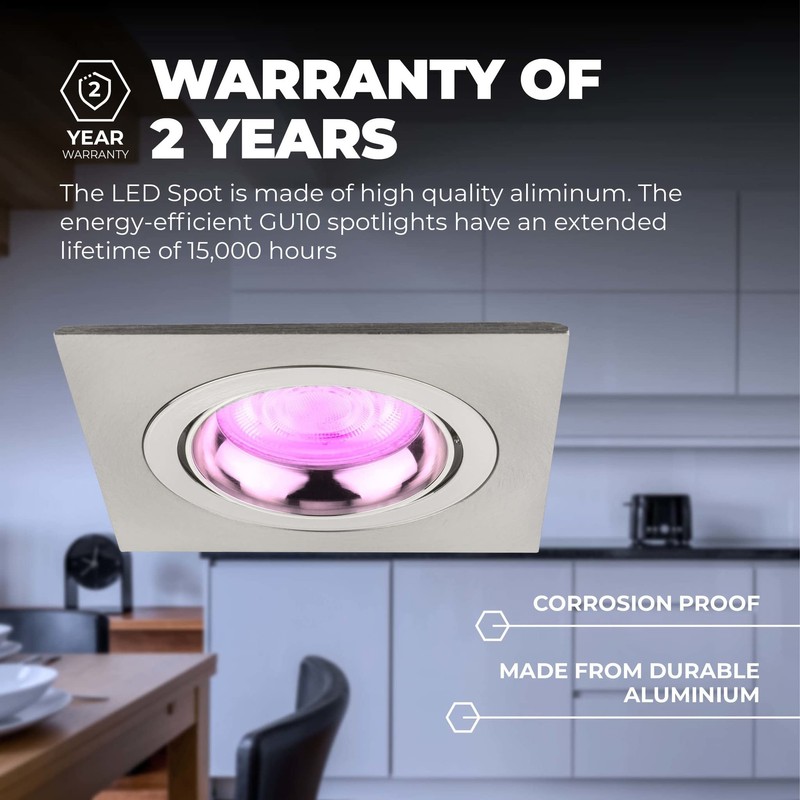 Ledvion Smart Seville LED Recessed Spotlight, Stainless Steel, Slim WiFi,