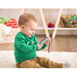 B. toys – Hi Phone – Silver – Pretend Play Smartphone – Interactive Kids' Cellphone – Sounds & Songs – Toy Phone for Toddlers – 18+ Months