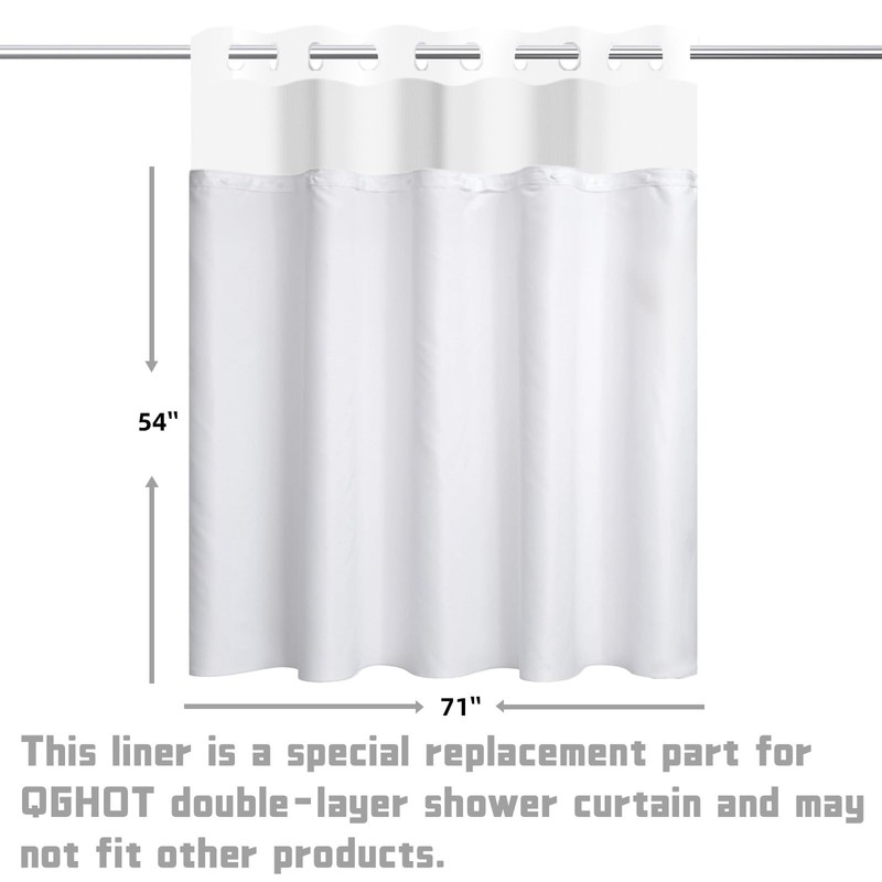 Waterproof Fabric Snap in Shower Curtain Liner Replacement 71 W