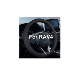 OHHMNKK Custom Fit Steering Wheel Cover for Toyota RAV4 All Years 1994-2026, PU Leather Breathable Non-Slip Comfortable Durable Easy Install, Car Interior Accessories Women Men Black