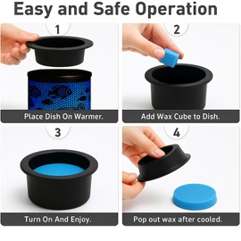 Leyoue 2 bandejas de goma de silicona de goma de silicona para derretir, plato resistente al calor para calentadores de cera eléctricos, calentador de cera