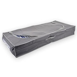 MIJOMA Underbed Storage Bag for Duvets and Pillows, Bag for Bedding or Mattress Toppers, Zip Box with Fleece Handle in 105 x 45 x 16 cm