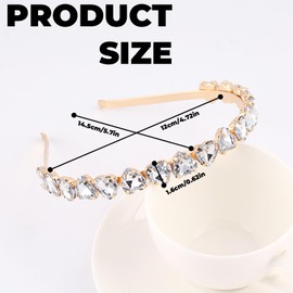 1Pc Fashionable Rhinestone Headband Flexible Adding Beauty Decorative Rhinestone Headpiece Bright Retro Beaded Hair Hoop for Women Girls