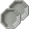 Mino Pottery Amy 85 Octagon Plate, Gray, Set of 2
