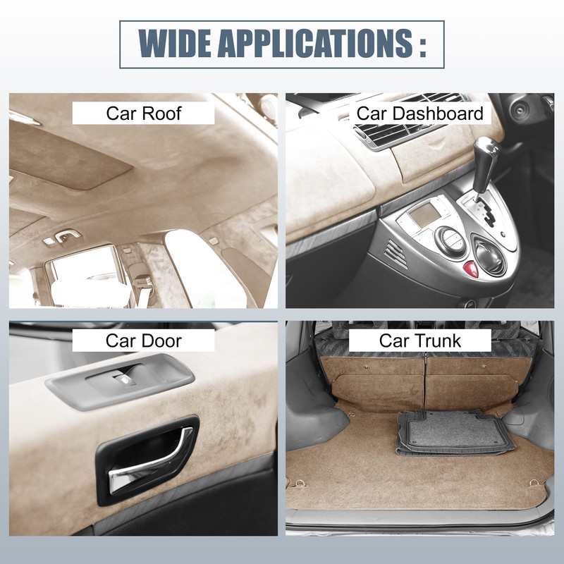 X AUTOHAUX Suede Headliner Fabric 98" Length x 60" Width