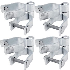 1-5/8" x 1-5/8" Chain Link Fence Gate Post Hinge Kit, Set of 4, Galvanized Steel Chain Link Fence Gate Hinge with 2 PCS Female Gate Frame Hinge and 2 PCS Male Gate Post Hinge, Bolts & Nuts Included
