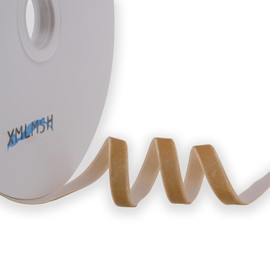 XMLMSH Vintage Khaki Velvet Ribbon 3/8 Inch Single Face Velvet Ribbon for Gift Wrapping, Hair Bows, Choker, Wedding Decorations, Cafts, Bouquet - 25 Yards