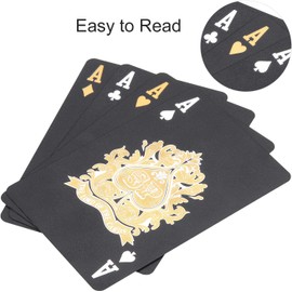 joyoldelf Poker Card Game Waterproof Plastic Diamond Black Ideal for Party and Game