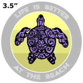 Athena Brands Turtle Life is Better at the Beach Car Truck Window Bumper Graphic Sticker Decal - Storm Gray