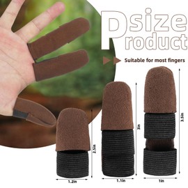Aliceset 3 Pcs Thumb and Finger Guards for Wood Carving 3 Size Durable Leather Finger Protectors for Crafting Woodworking Kit, Comfortable Fit for All Hand Sizes