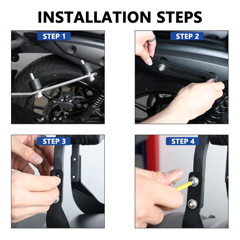 Motorcycle Detachable Passenger Sissy Bar Backrest with Cushion Pad Compatible