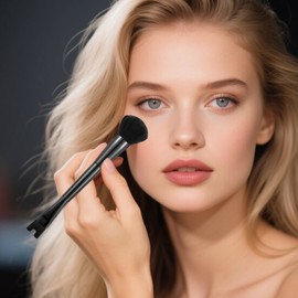 Nose Contour Brush - 2 in 1 Blush Brush,U Shape Double-Ended Precision Tool for Beginner Blending Cheek Bone Contouring Defining Nose