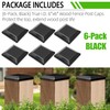 TonGass (6-Pack, Black) True I.D. 6x6" Wood Fence Post Caps,