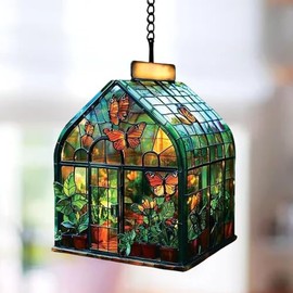 Greenhouse Acrylic Suncatcher Ornament Window Hanging Garden Decor Gift for Plant Mom Plant Lover Gardening Gift