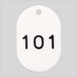 3 Small Digit White 101-200 Number Tag