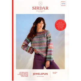 Sirdar Jewelspun Chunky Knitting Pattern - 10702 Ladies Sweater