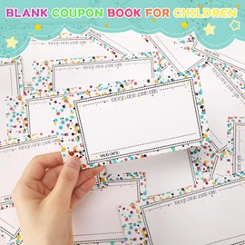 JULEASEL Coupon Book for Kids, 30 Blank Fillable Gift Vouchers for Boys and Girls, Blank Coupons to Fill In Your Own Gift Ideas, 300gsm