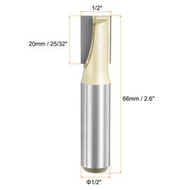 sourcing map 2pcs Bottom Cleaning Router Bit 1/2" Diameter 1/2" Shank Carbide Tipped Cutter Surfacing Planing Router Bits for Woodworking Planing