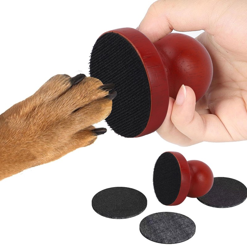 Dog Nail File Scratch Board Wooden Round Dog Scratch Pad