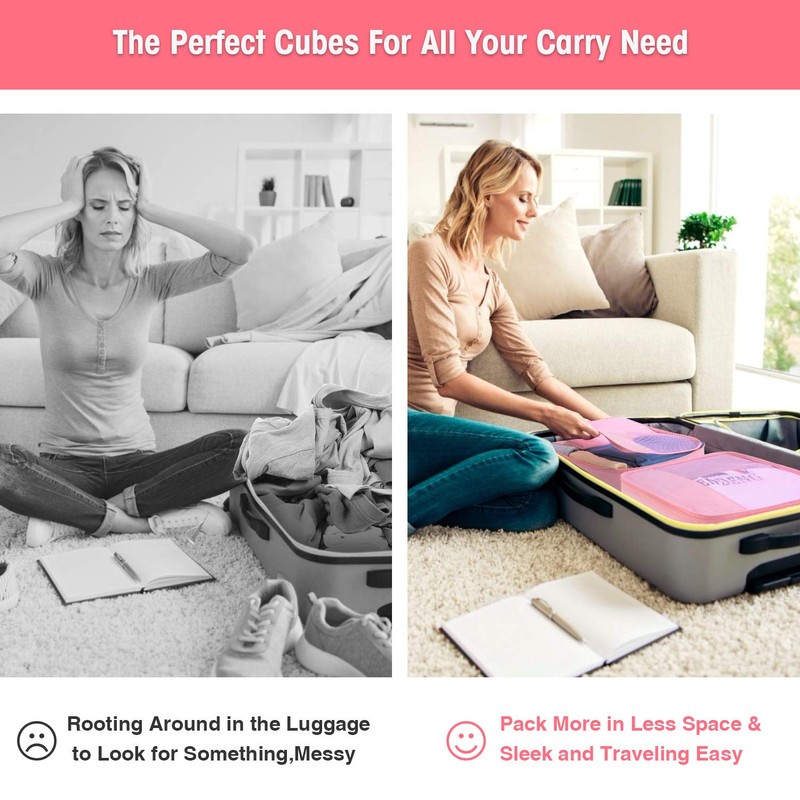 Packing Cubes for Suitcases 7 Set, Luggage Packing Organizers with