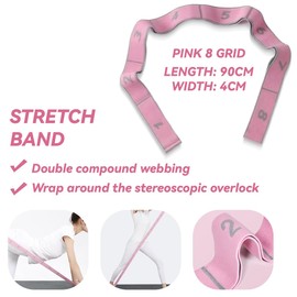 Yoga Stretching Strap, Stretching Band with 8 Loops, Stretch Band Fitness, Yoga Stretch Band, Yoga Stretch Strap, High Elastic Gymnastics Band for Pilates, Dance, Gymnastics