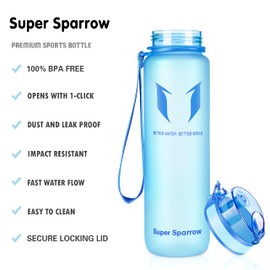 Super Sparrow Drinking Bottle - Tritan Water Bottle - 350 ml & 500 ml & 750 ml & 1000 ml - BPA-Free - Ideal Sports Bottle - Quick Water Flow, Sport, Water, Bike