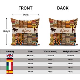 KUNQIAN African Cushion Cover Ethnic Tribe Print Art Pillow Cover Decor for Home Livingroom Couch Bed Sofa Decorate Throw Pillow Case Afriacn Ornament Gift 18"x18"