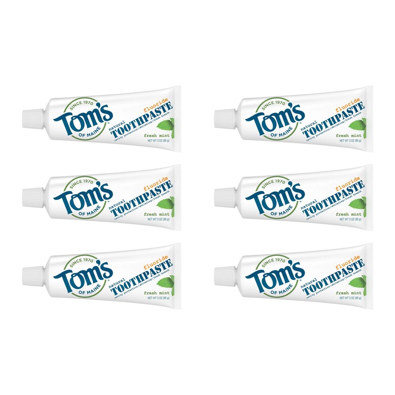Tom's of Maine Travel Size Anticavity Fresh Mint Toothpaste, 3