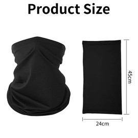 Neck Gaiter Face Cover for Men and Women, Multifunctional Cycling Snood, Face Shield Mask, Neck Tube Scarf, Headwear for All Season Outdoor Sports, Breathable, Black Face Mask