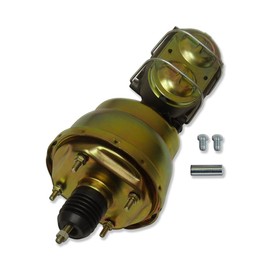 IMOOA Universal Zinc 7" Dual Diaphragm Power Brake Booster and 1" Bore Corvette Master Cylinder with 3/8" 4 Ports Cast Iron For Chevy Ford GM