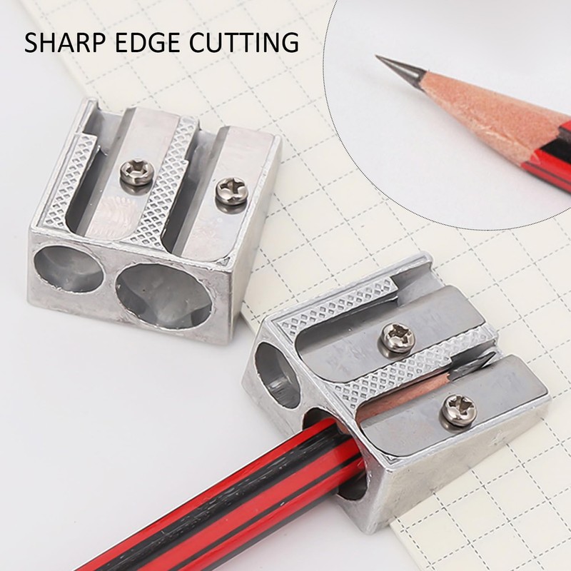 VBRHFRIF 6 Pieces Pencil Sharpener, Single and Double Hole Pencil