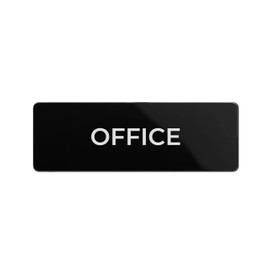 Office Sign, Durable ABS Plastic with Full Adhesive Backing, Sign for Door or Wall, 2x6"